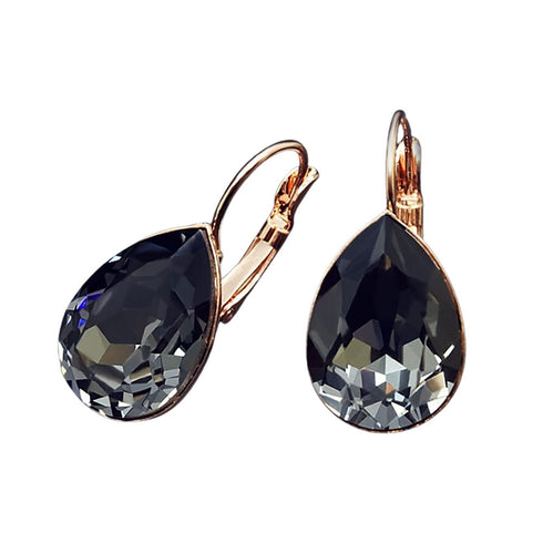 Auskarai "Kristalo Lašas II (Sidabrinė Naktis)" su Swarovski™ kristalais